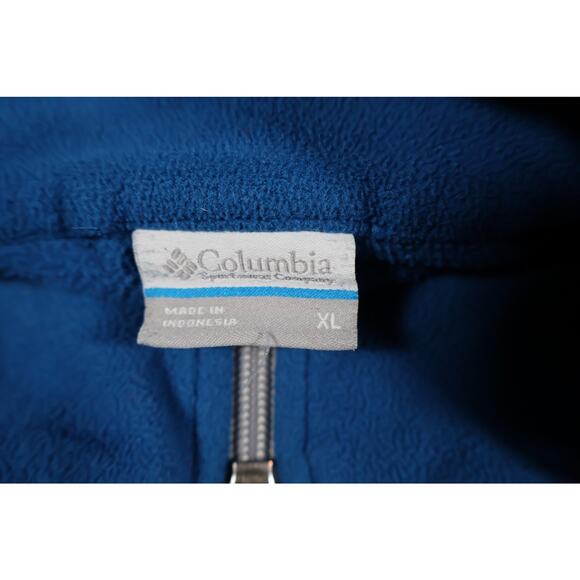 Columbia Jacket Mens XL Blue Full Zip Fleece Outdoor Layer Pocket Lightweight - Picture 4 of 6